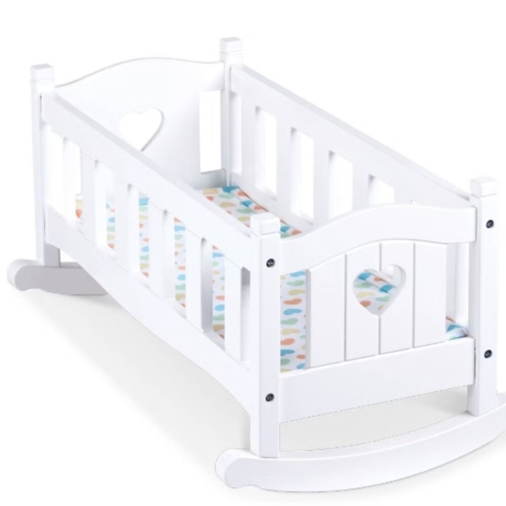 Melissa & Doug Mine to Love Wooden Play Cradle for Dolls, Stuffed Animals